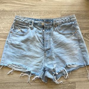 Highest rise distressed Jean shorts